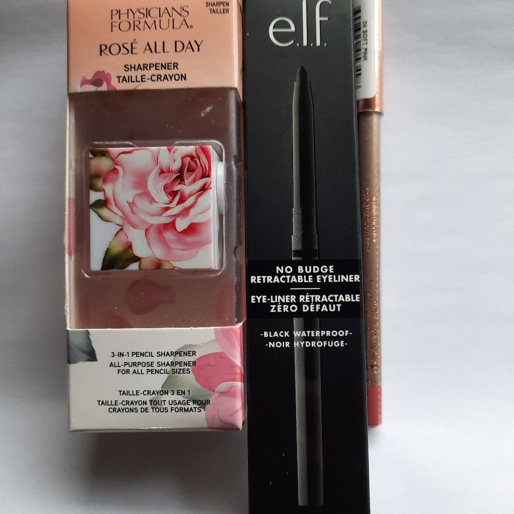 NEW 1 Nude By Nature Lip Liner, 1 Eye Liner, 1 Physician's Formula Sharpener